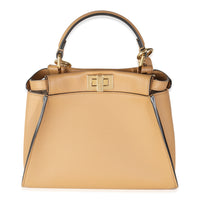 Fendi Miele Scuro Nappa Petite Peekaboo I SEE U Satchel Handbag fv