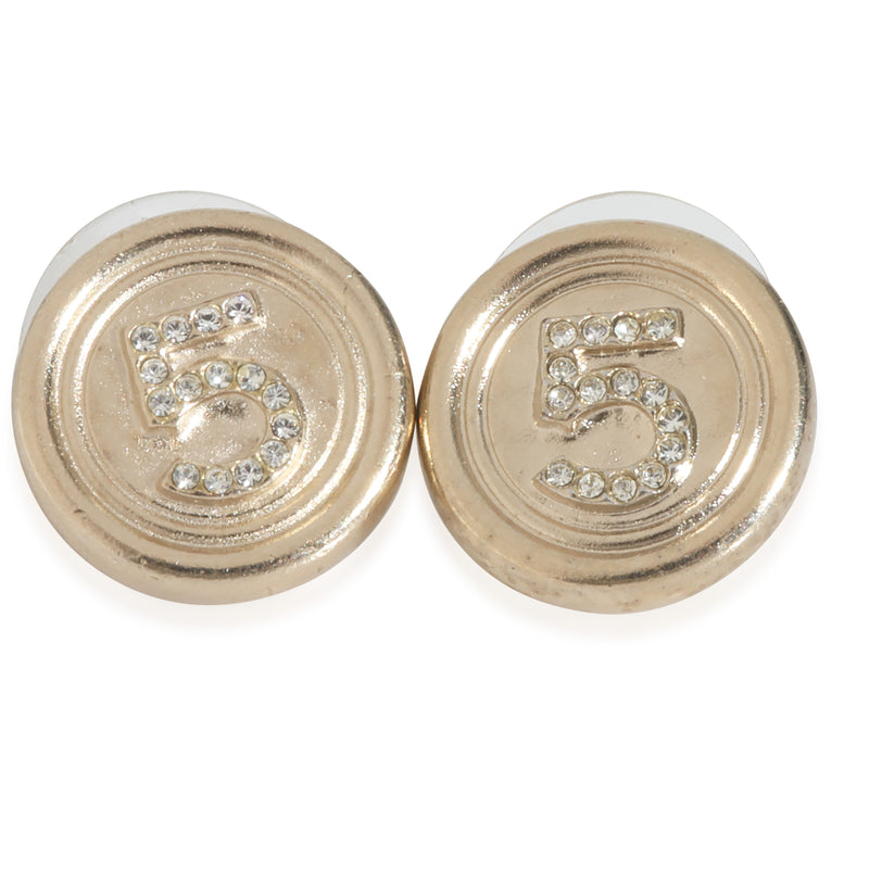 Chanel Gold Plated  2021 Number 5 Stud Earrings fv