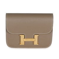 Hermès Etoupe Epsom Constance Slim Wallet GHW Wallet fv