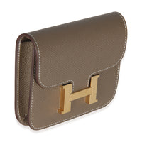 Hermès Etoupe Epsom Constance Slim Wallet GHW Wallet pv