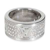 Louis Vuitton White Gold Diamond Les Gastons Large Ring fv