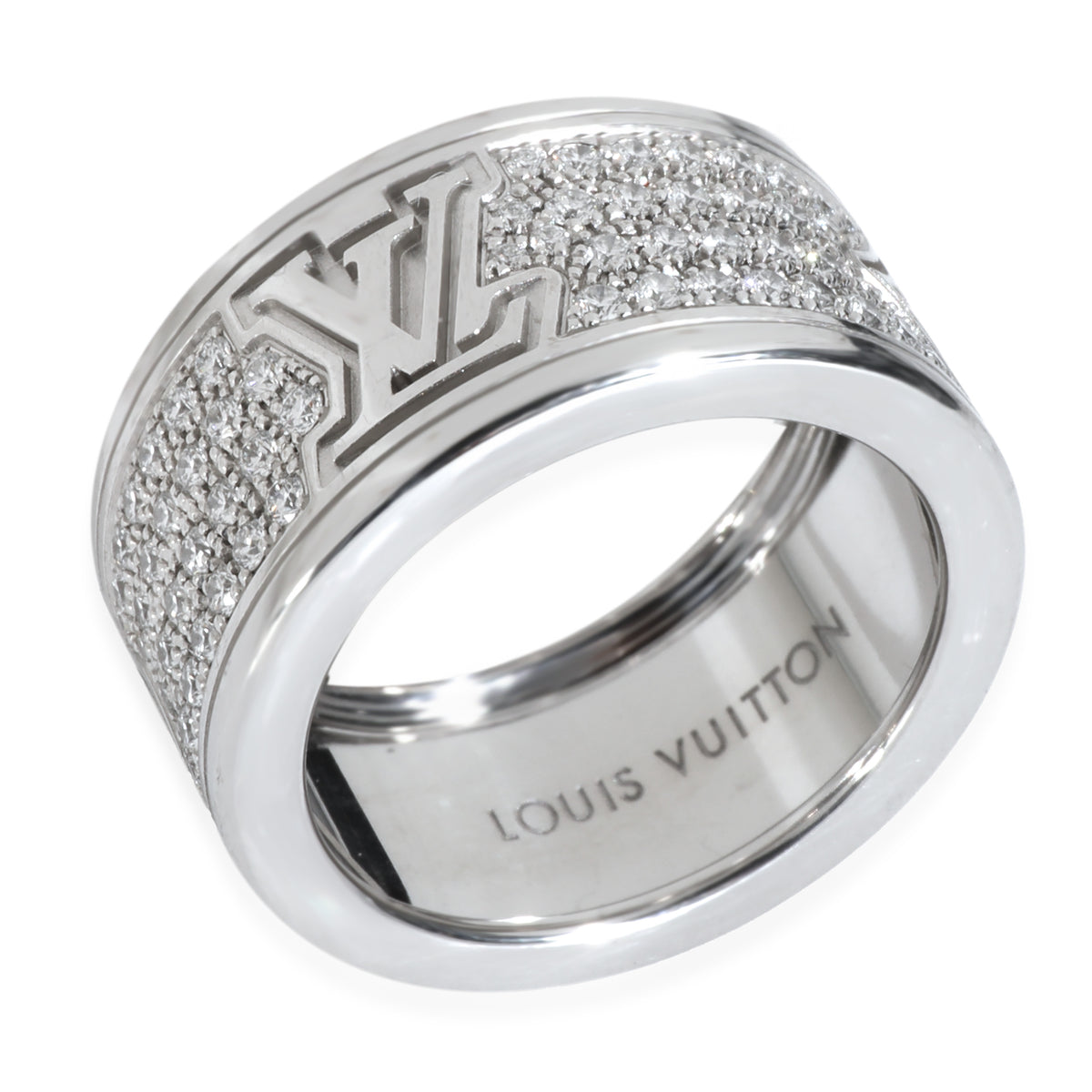 Louis Vuitton White Gold Diamond Les Gastons Large Ring pv