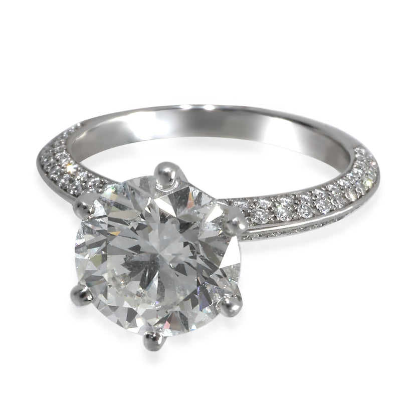 Tiffany & Co. 2.57 ct Round Brilliant Diamond Pave Solitaire Engagement Ring fv