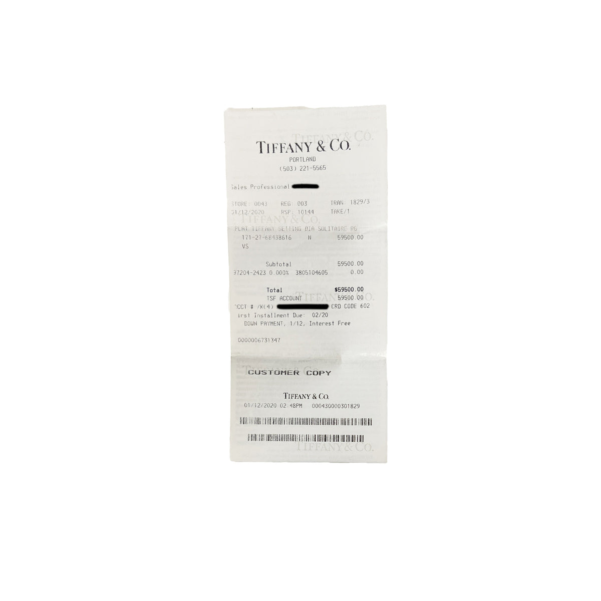 Tiffany & Co. 2.57 ct Round Brilliant Diamond Pave Solitaire Engagement Ring stamp