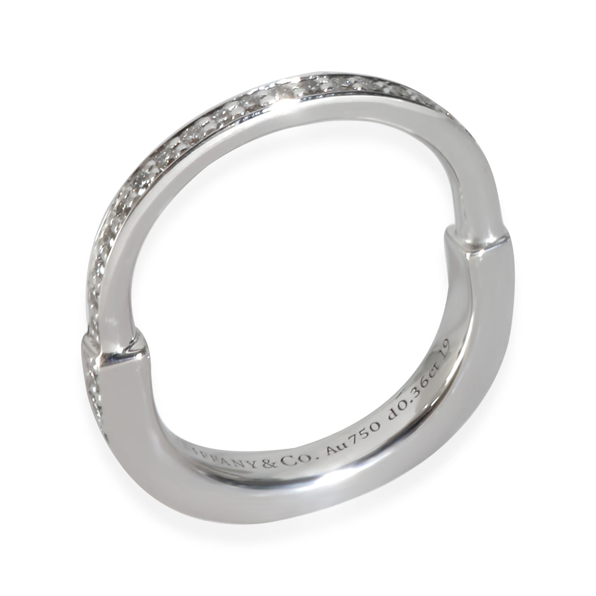 Tiffany & Co. White Gold Diamond Lock Ring pv