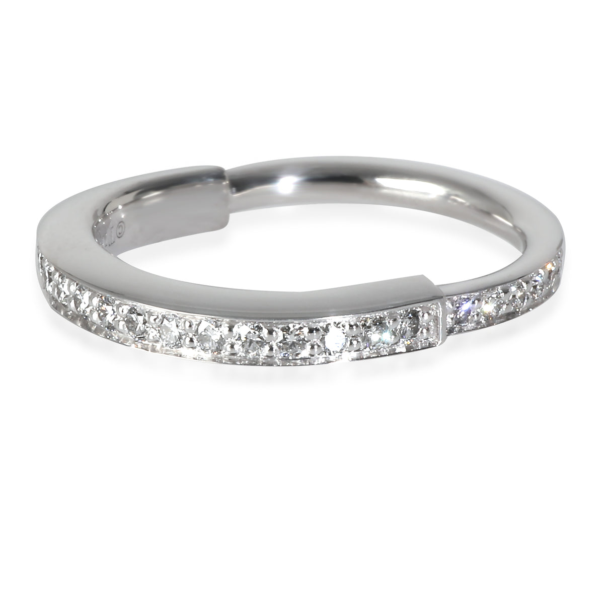 Tiffany & Co. White Gold Diamond Lock Ring sv