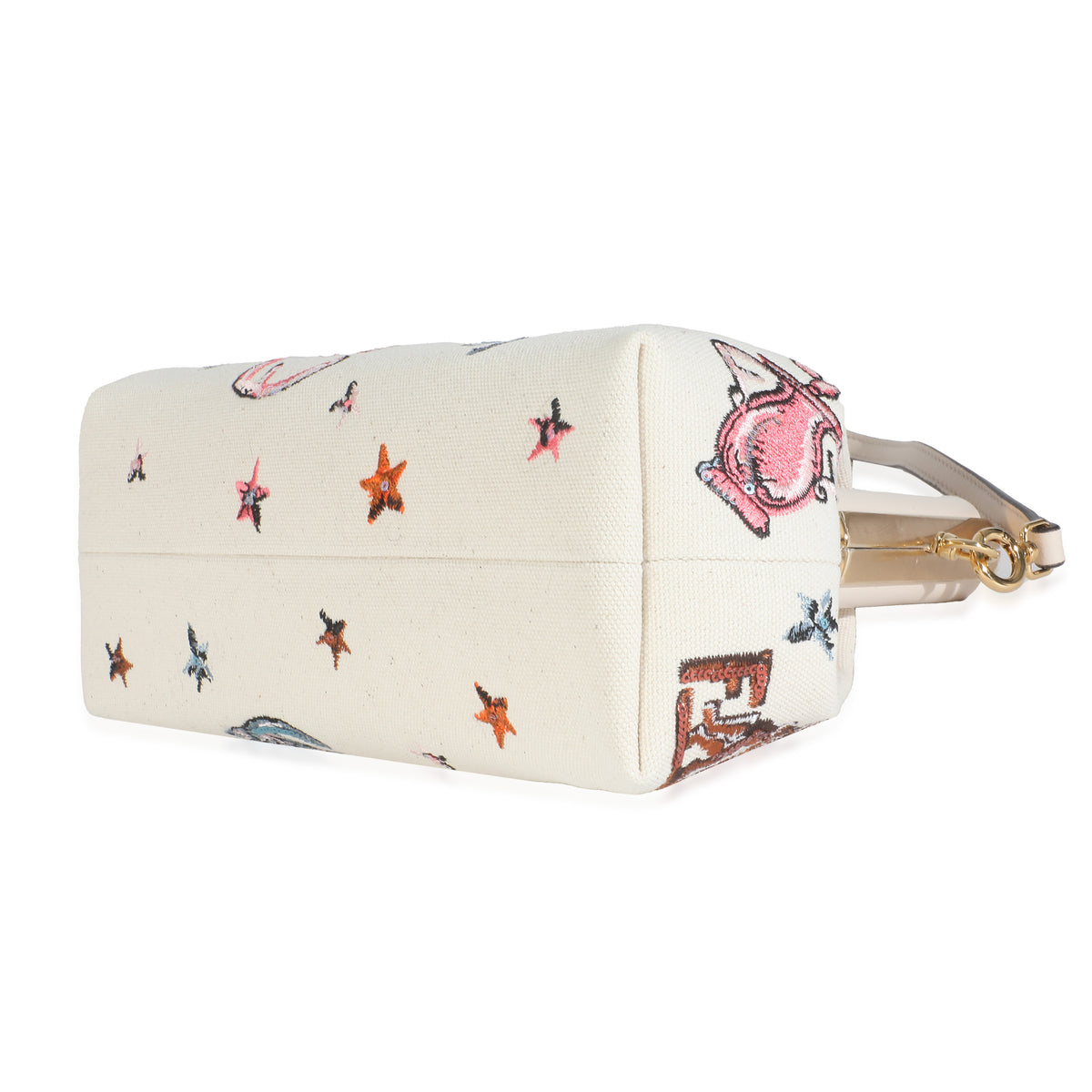 Fendi White Astrology Embroidered Canvas First Small Bag Handbag box