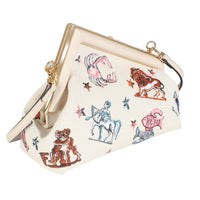 Fendi White Astrology Embroidered Canvas First Small Bag Handbag pv