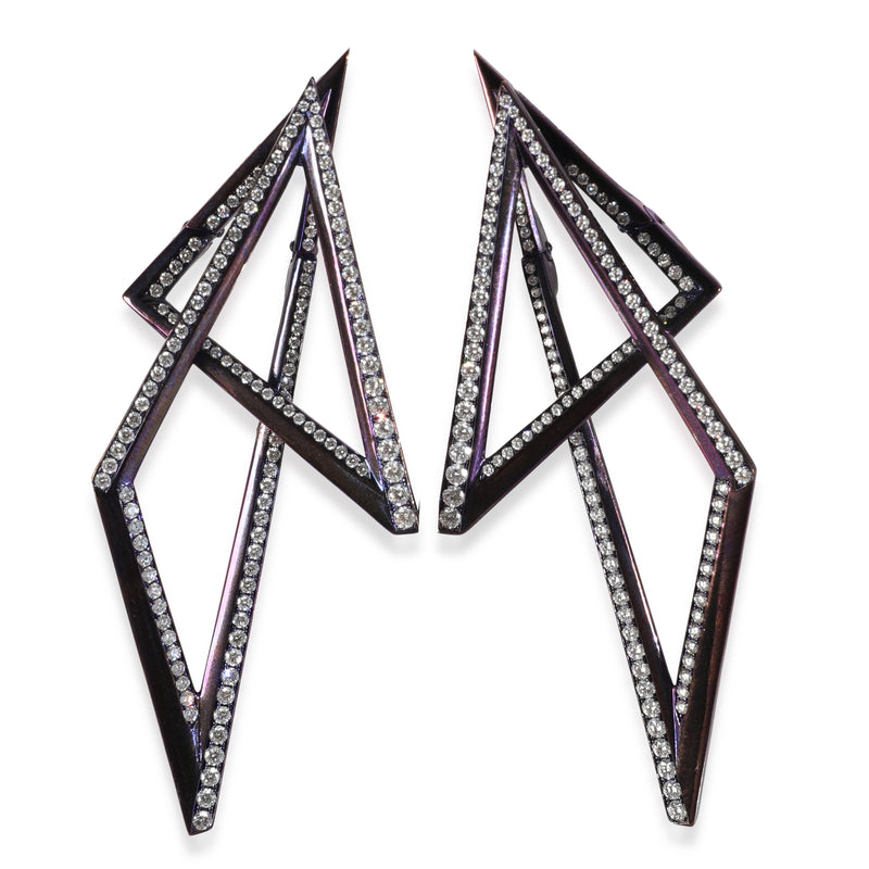 Stephen Webster Purple Titanium Diamond Vertigo Infinity Earrings fv