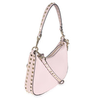 Valentino Water Lilac Grained Calfskin Rockstud Hobo Bag Handbag pv