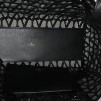 Valentino Black Mesh Fabric Le Troisieme Tote Bag Handbag ad1