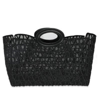 Valentino Black Mesh Fabric Le Troisieme Tote Bag Handbag fv