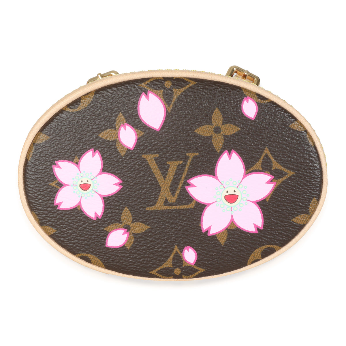 Louis Vuitton x TM Sakura Brown Monogram Cherry Blossom Nano Bucket Handbag stamp