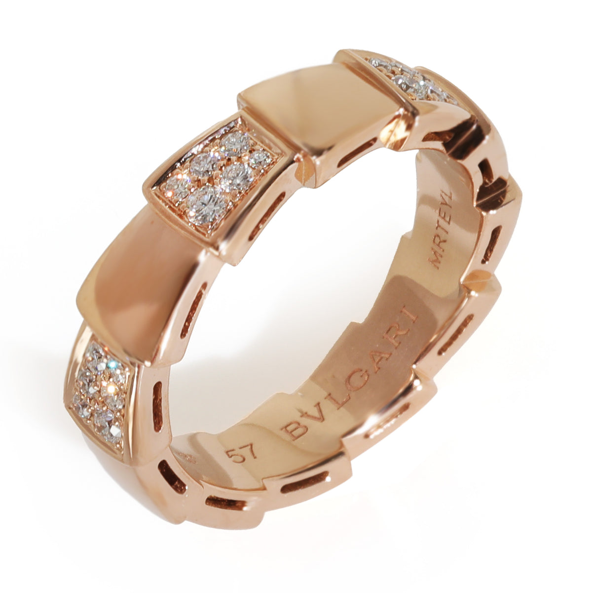 BVLGARI Rose Gold Diamond Serpenti Viper Ring av