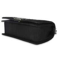 Chanel Black Jersey Strass Old Medium Boy Bag Handbag box