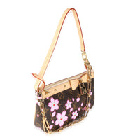 Louis Vuitton x TM Sakura Brown Monogram Canvas Pochette Accessoires Handbag pv