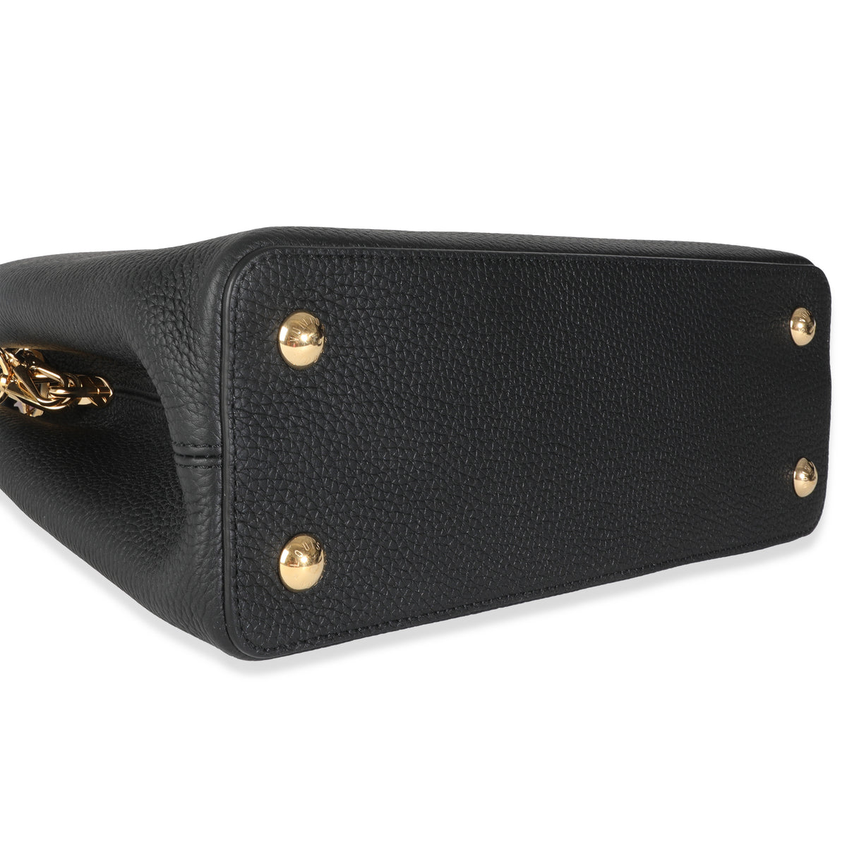 Louis Vuitton x TM Black Taurillon Capucines MM Handbag clasp