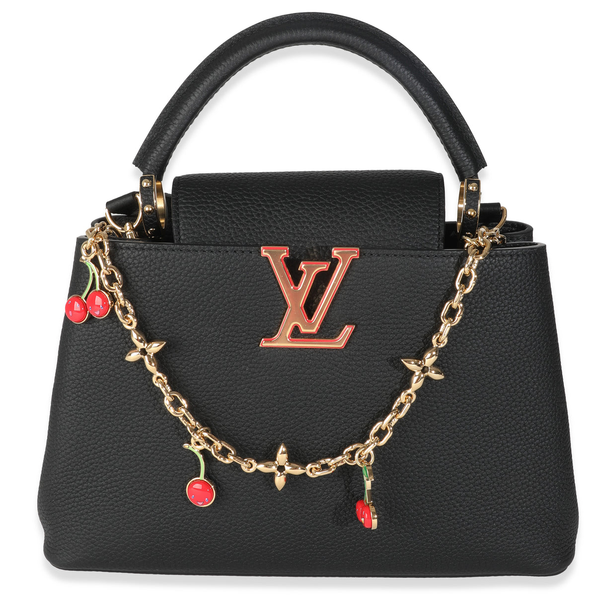 Louis Vuitton x TM Black Taurillon Capucines MM Handbag fv