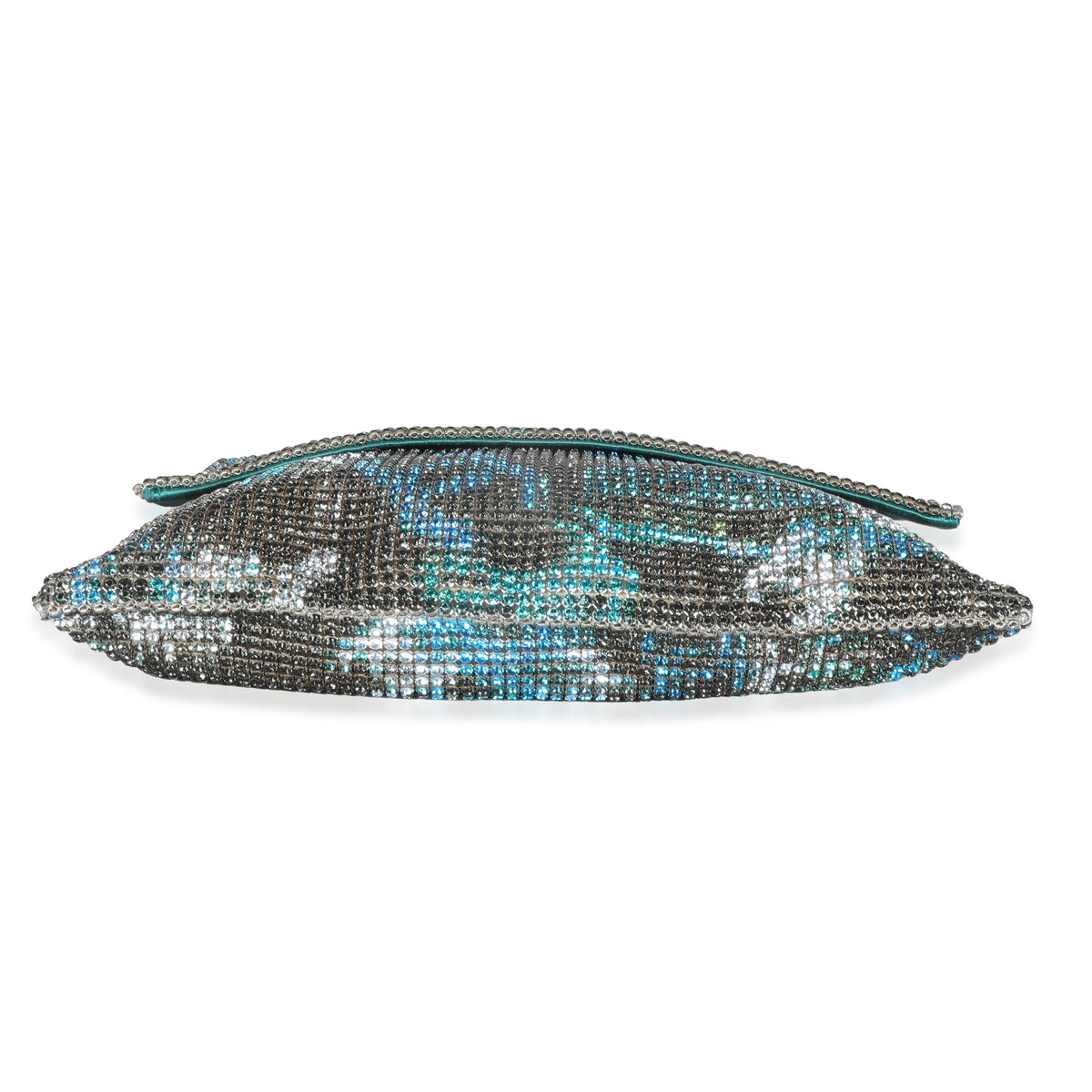 Chanel Silver Blue Graffiti CC Chainmail Flap Bag Handbag stamp