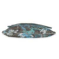 Chanel Silver Blue Graffiti CC Chainmail Flap Bag Handbag stamp