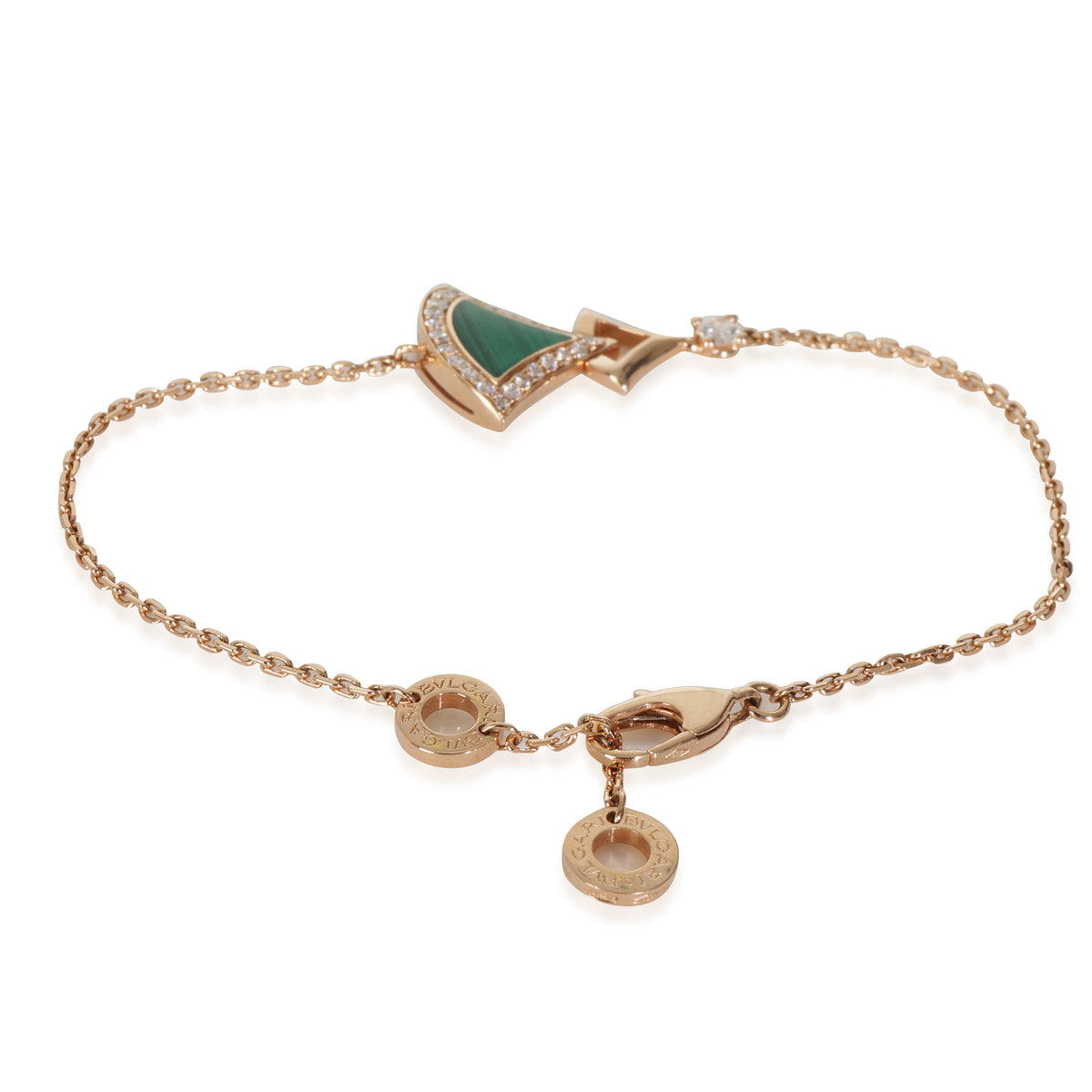 BVLGARI Rose Gold Malachite and Diamond Diva's Dream Bracelet bv