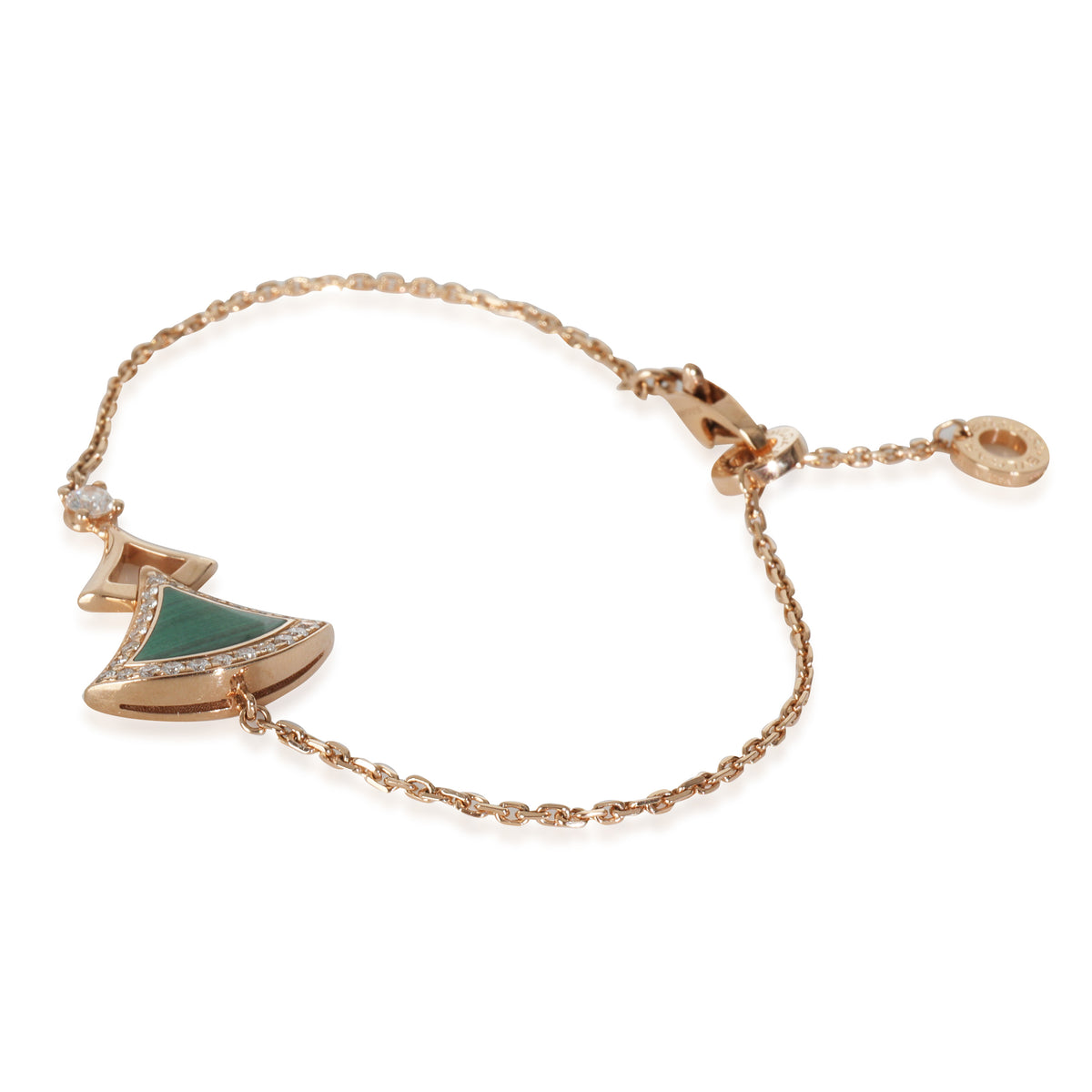 BVLGARI Rose Gold Malachite and Diamond Diva's Dream Bracelet sv