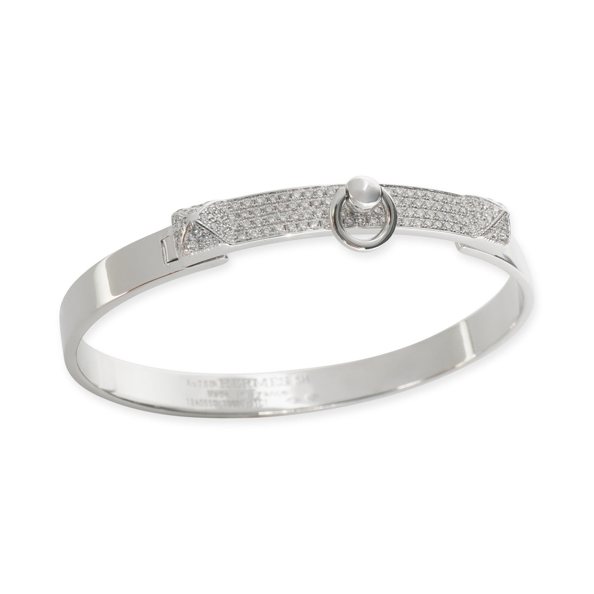 Hermès White Gold Diamond Collier de Chien Bracelet av