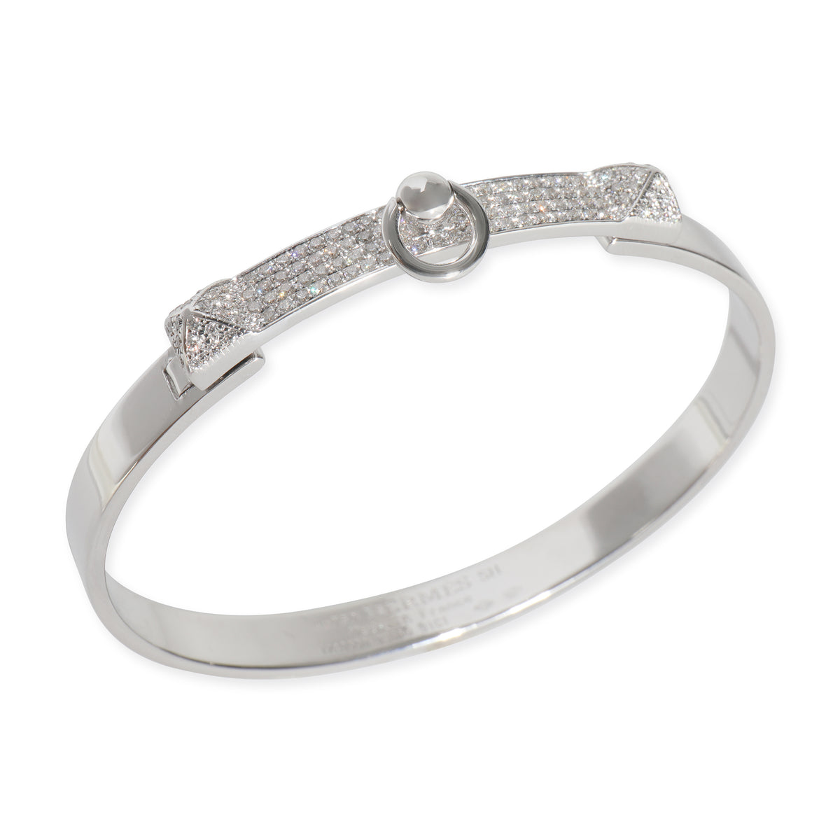 Hermès White Gold Diamond Collier de Chien Bracelet bv