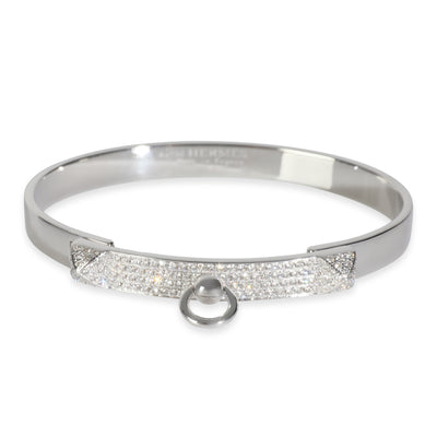 Hermès White Gold Diamond Collier de Chien Bracelet fv