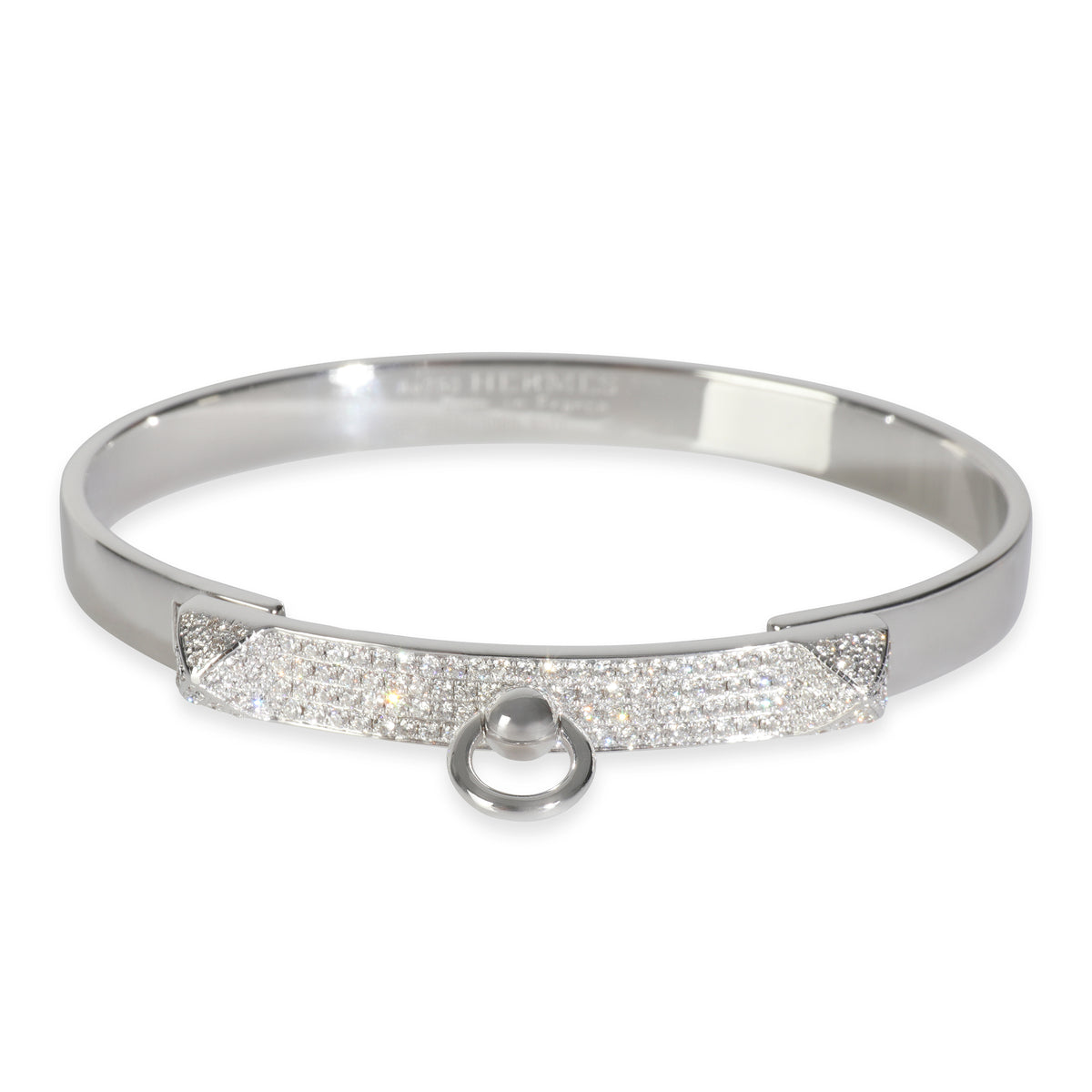 Hermès White Gold Diamond Collier de Chien Bracelet fv