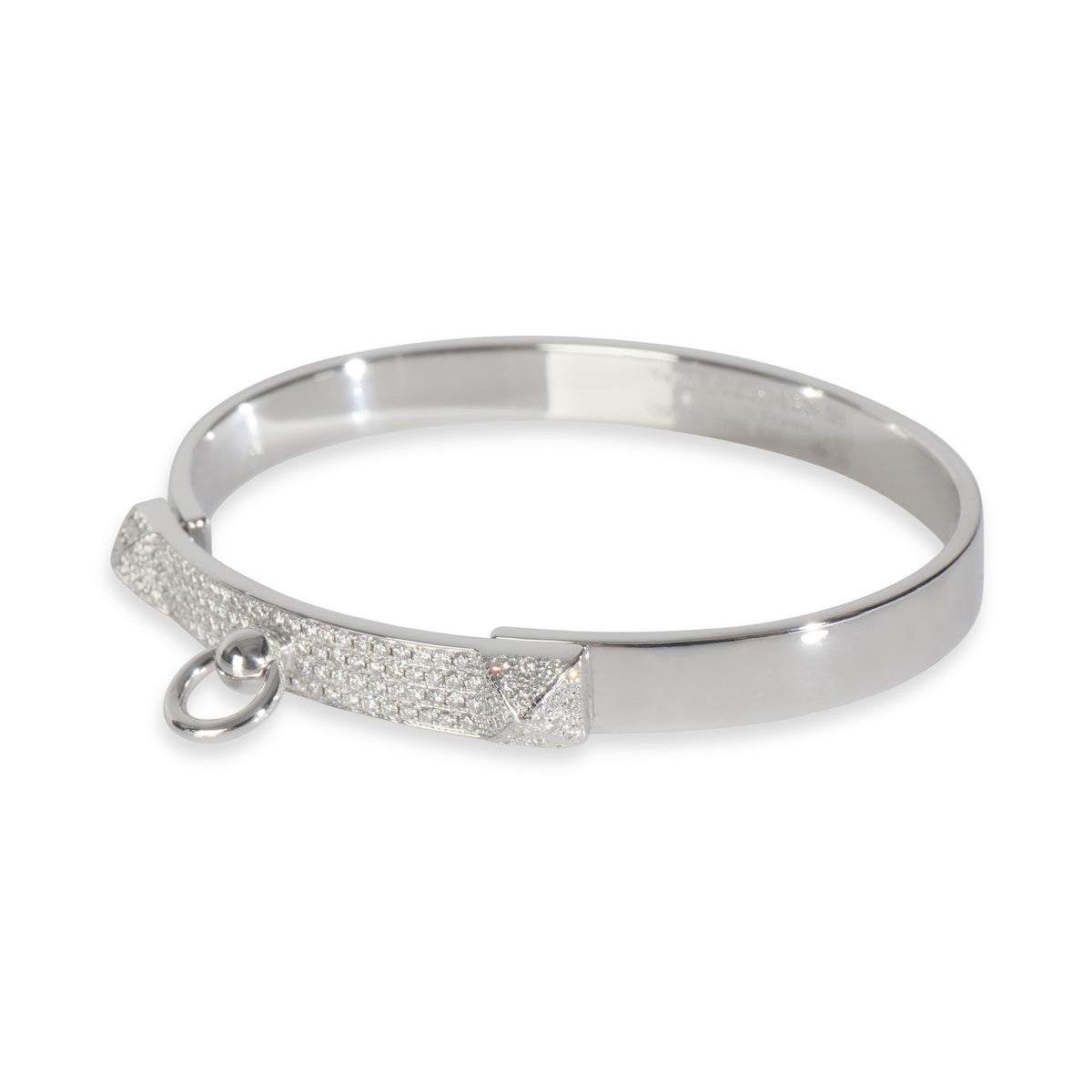 Hermès White Gold Diamond Collier de Chien Bracelet sv