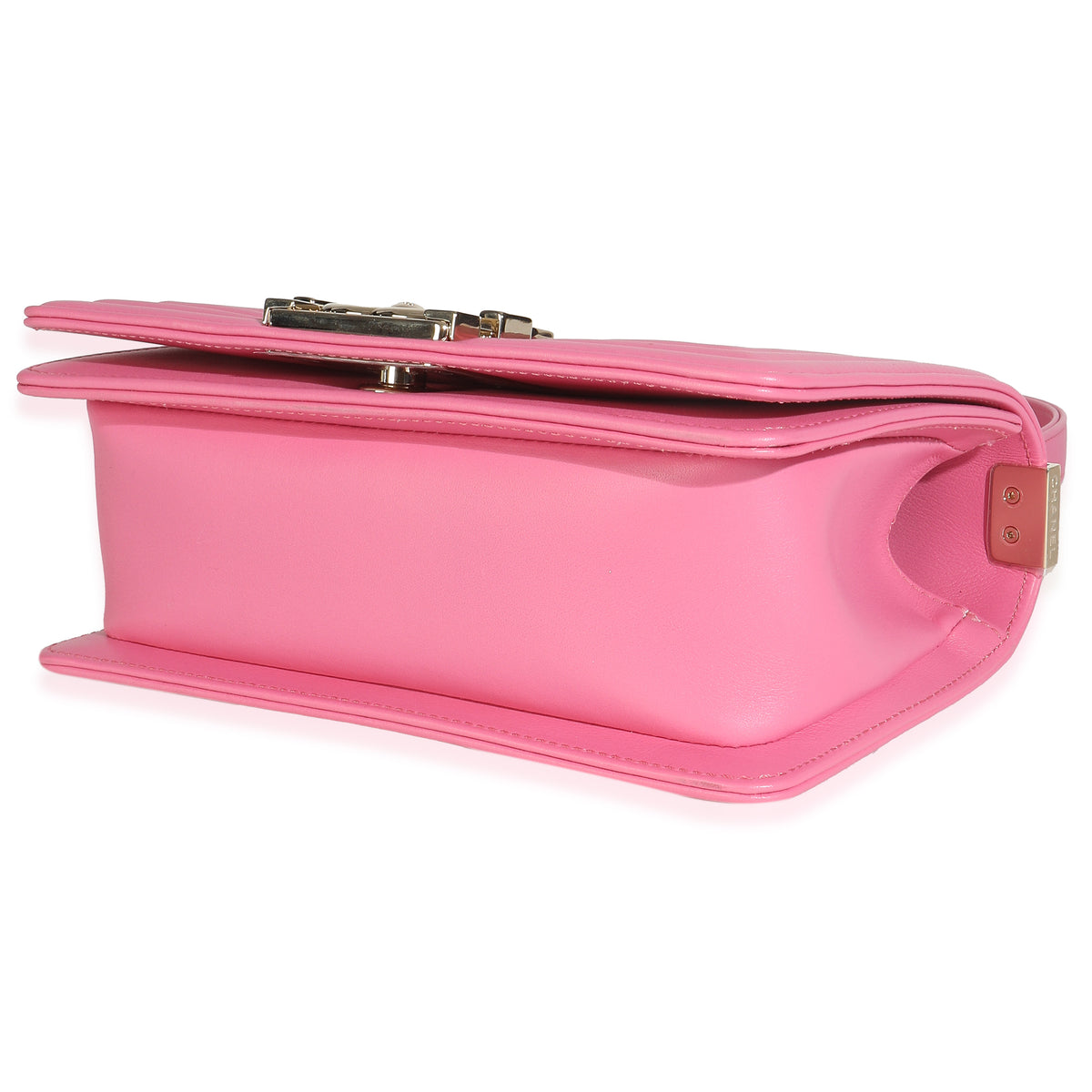 Chanel Pink Lambskin Lizard Small Boy Bag Handbag box
