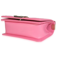 Chanel Pink Lambskin Lizard Small Boy Bag Handbag box