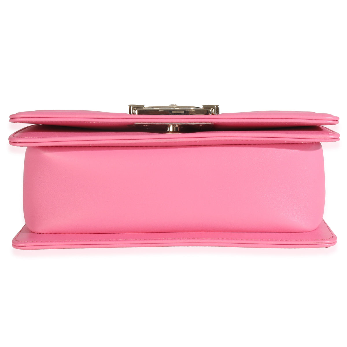 Chanel Pink Lambskin Lizard Small Boy Bag Handbag stamp