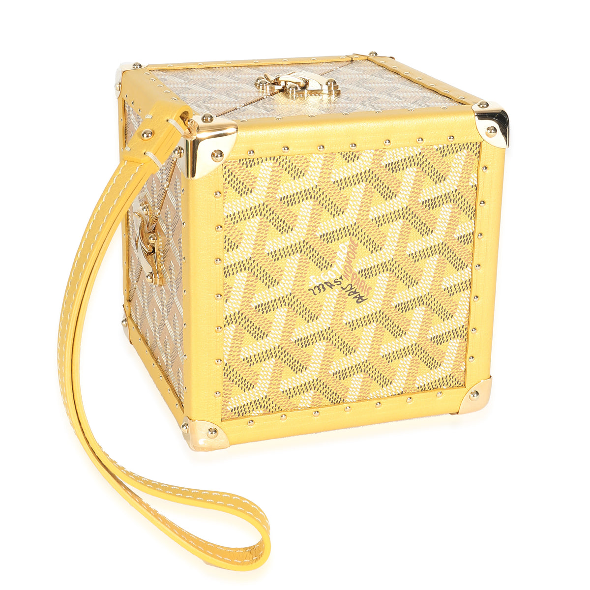 Goyard Gold ine Canvas De Trunk Bag Handbag stamp