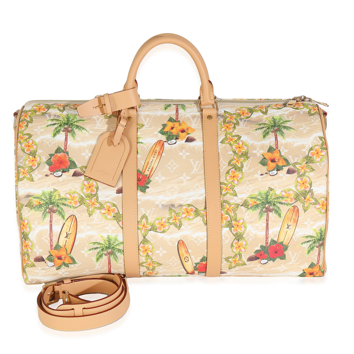 Louis Vuitton Monogram Surfin' Keepall Bandouliere 50 Sand Handbag stamp