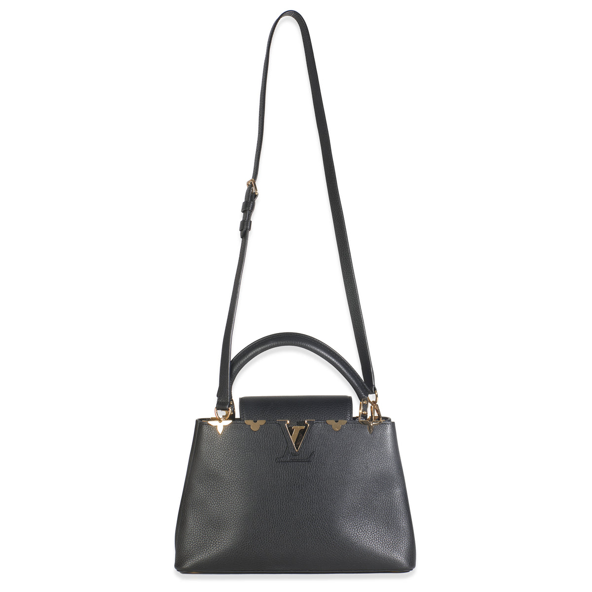 Louis Vuitton Black Taurillon Flower Crown Capucines MM Handbag av