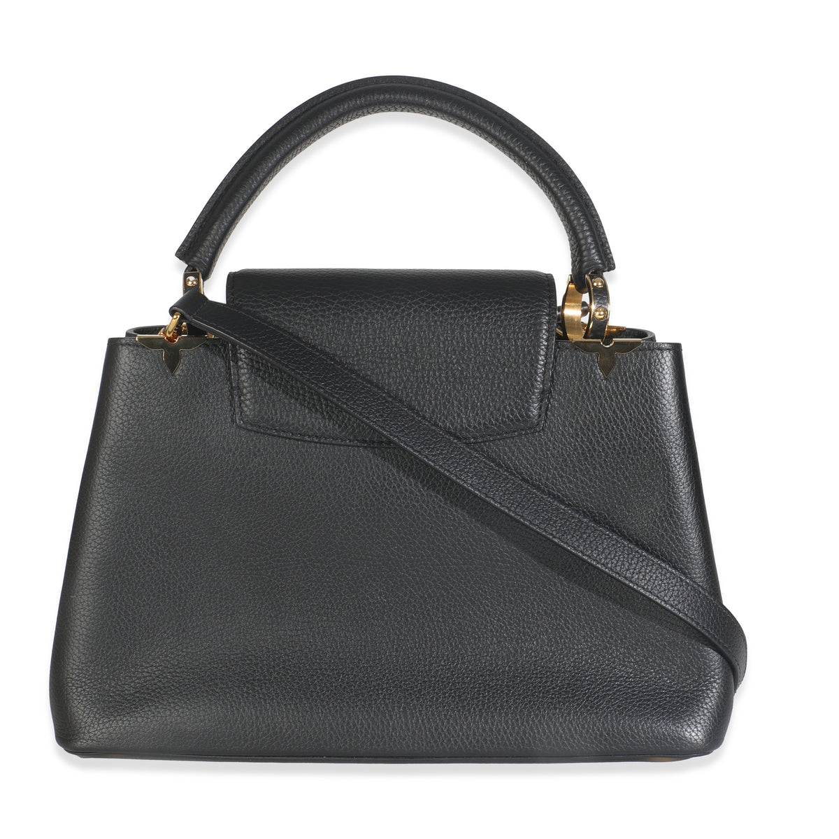 Louis Vuitton Black Taurillon Flower Crown Capucines MM Handbag bv