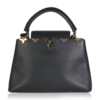 Louis Vuitton Black Taurillon Flower Crown Capucines MM Handbag fv