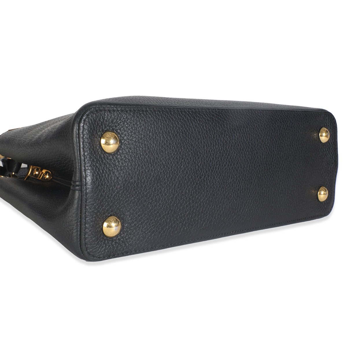 Louis Vuitton Black Taurillon Flower Crown Capucines MM Handbag stamp