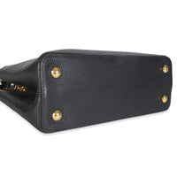 Louis Vuitton Black Taurillon Flower Crown Capucines MM Handbag stamp
