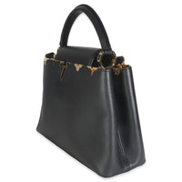 Louis Vuitton Black Taurillon Flower Crown Capucines MM Handbag sv