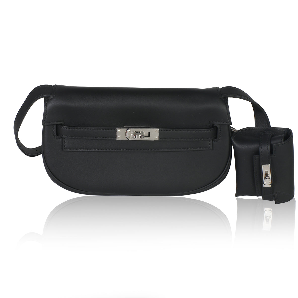 Hermès Black Swift Kelly Moove PHW Handbag fv