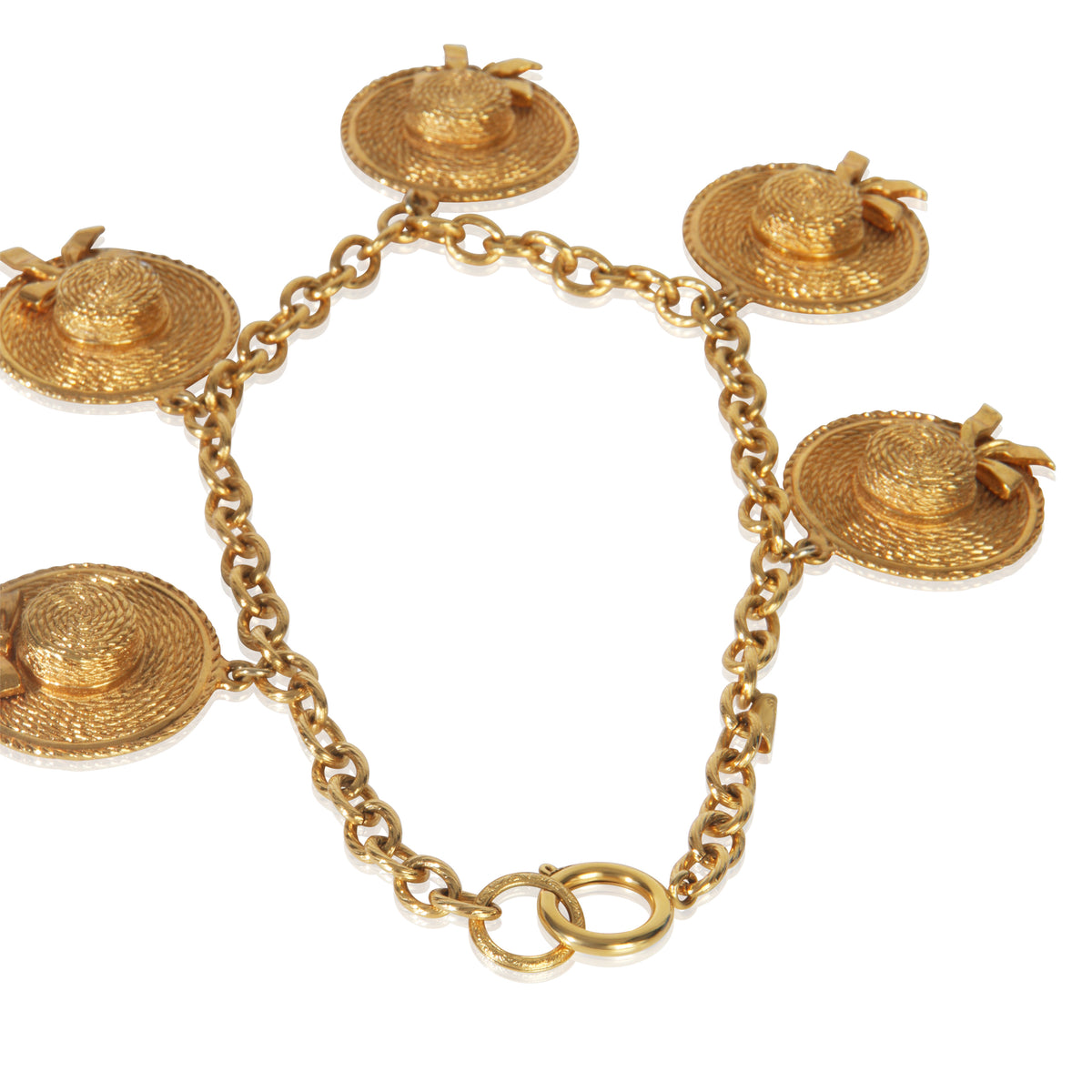 Chanel Gold Plated  Vintage Sunhat Charm Necklace pv