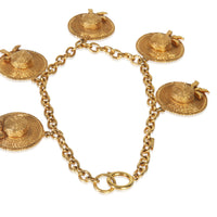 Chanel Gold Plated  Vintage Sunhat Charm Necklace pv