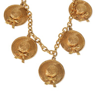 Chanel Gold Plated  Vintage Sunhat Charm Necklace sv