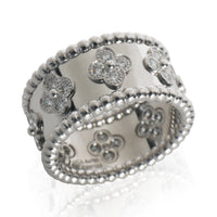 Van Cleef & Arpels White Gold Diamond Perlee Clovers Ring bv