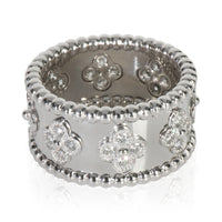 Van Cleef & Arpels White Gold Diamond Perlee Clovers Ring sv