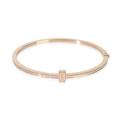 Tiffany & Co. Rose Gold Diamond Tiffany T Hinged Bracelet fv