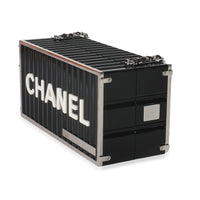 Chanel 18A Black Lucite Paris Hamburg Minaudiere Shipping Container Clutch Handbag sv